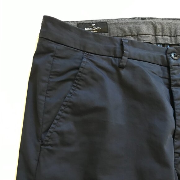 Mason's M Torino Travel Chino Pants Mens 48 32 Navy Blue Slim Fit Straight Leg - Picture 4 of 12